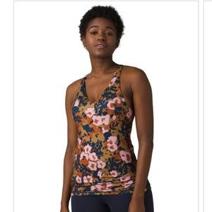 prAna Locano Tank Shelf Bra Nordic Pink Wildflower NWT